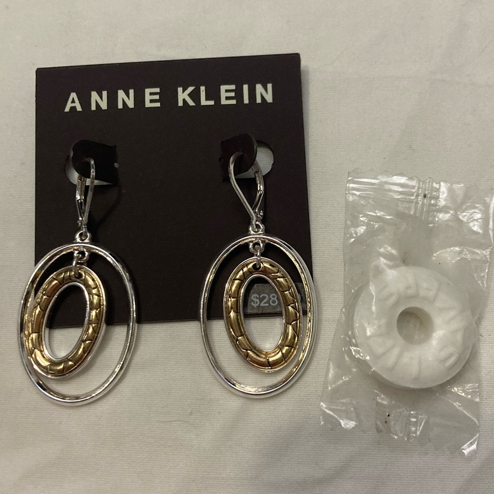 5-24 Anne Klein dangle earrings silver tone gold tone NWT